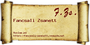 Fancsali Zsanett névjegykártya