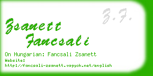 zsanett fancsali business card